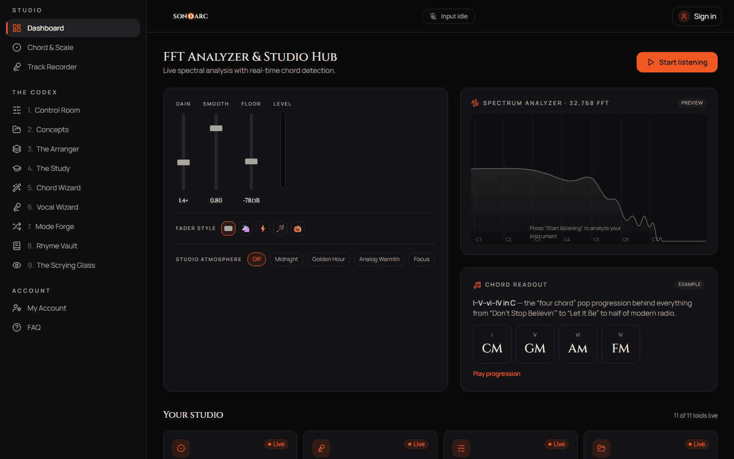 SonoArc — Studio Dashboard