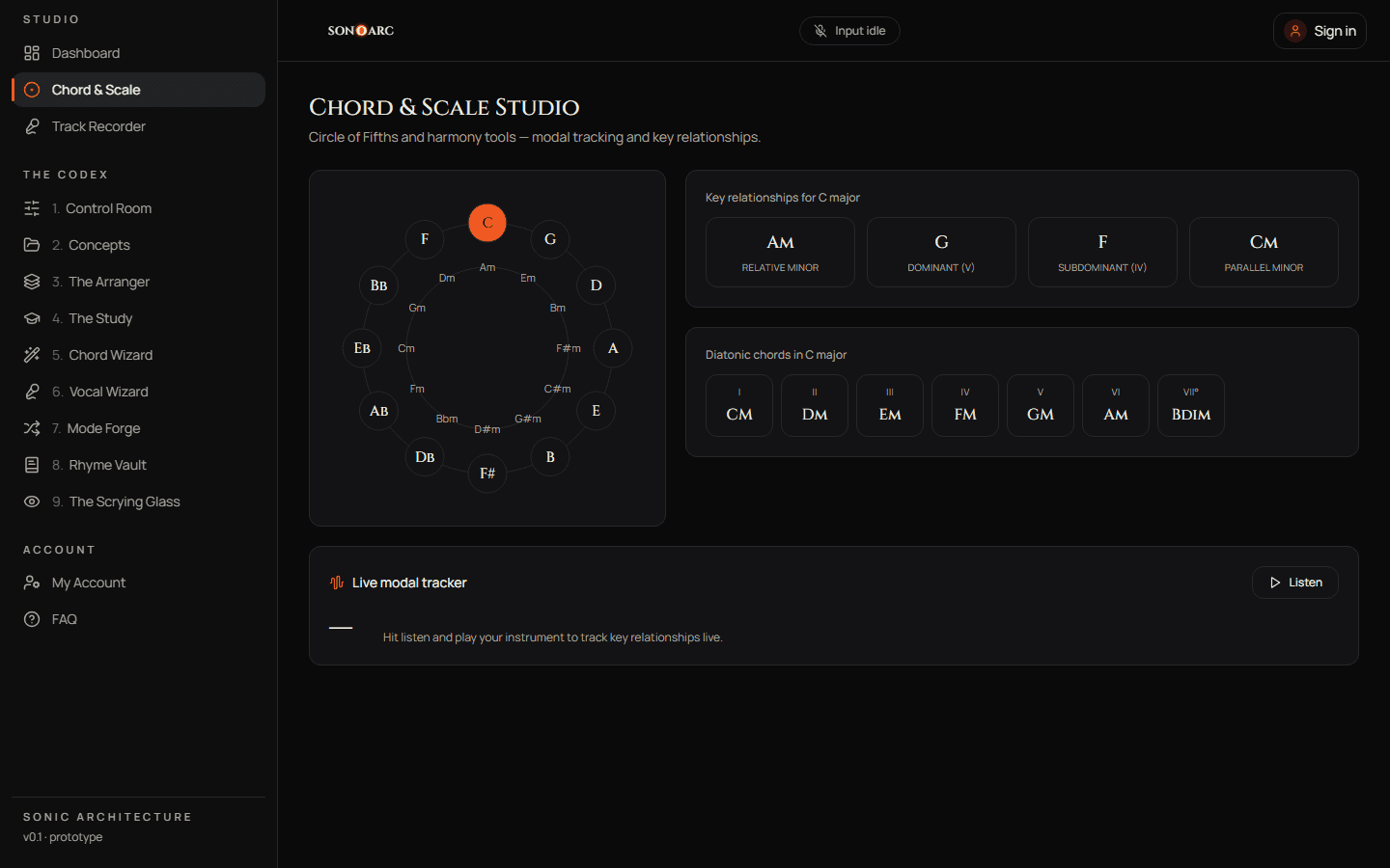 SonoArc — Chord & Scale
