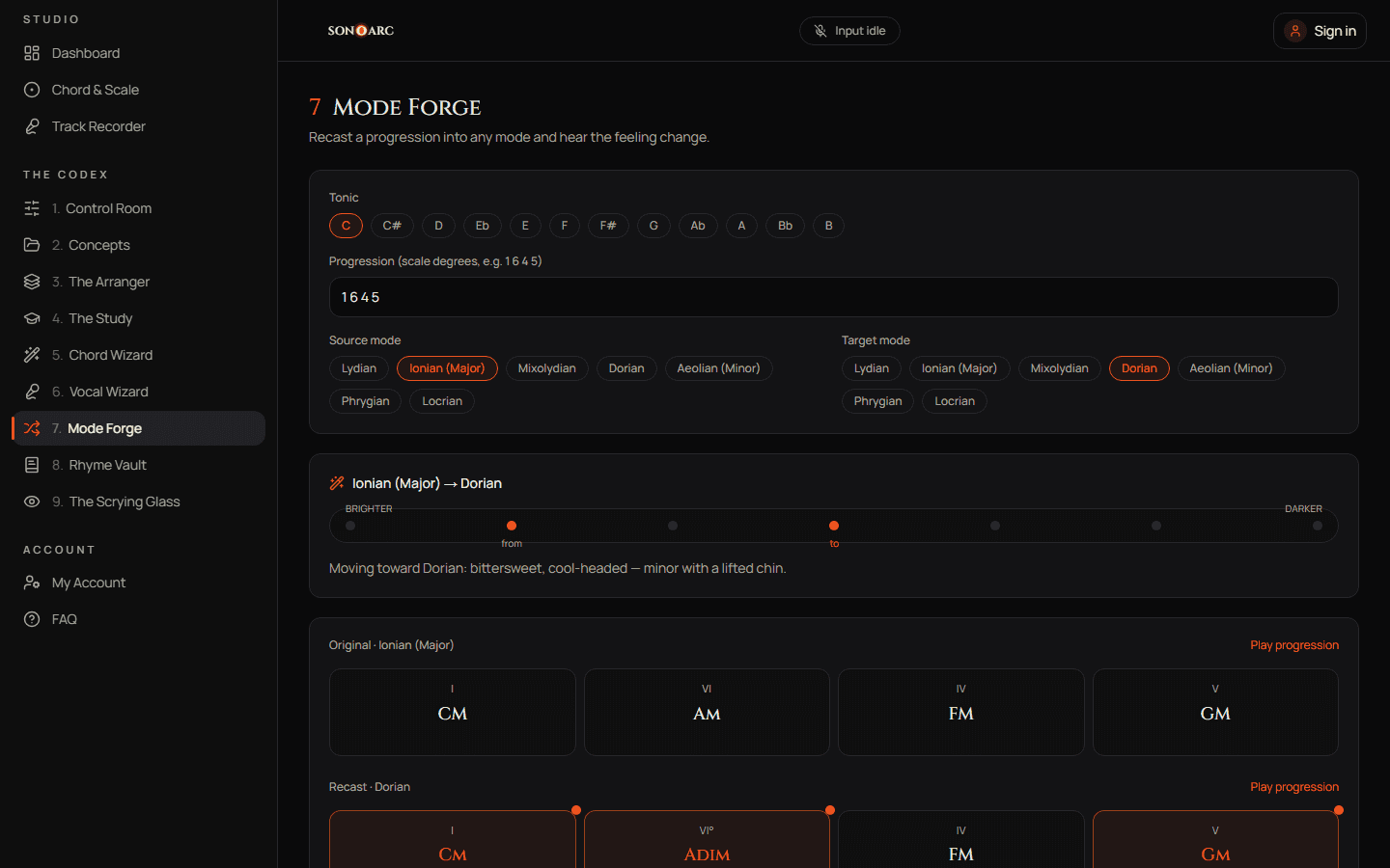 SonoArc — Mode Forge